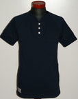 Dapper's (ダッパーズ) ヘンリーネック・半袖Tシャツ 1324 "Random Henley Work Rib Tee" ネイビー