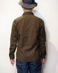 DELUXEWARE (デラックスウエア) 長袖シャツ LV-24 "THROUGH GINGHAM CHECK" ブラック×イエロー