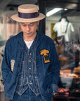 SUGAR CANE (シュガーケーン) 9ozウォバッシュストライプ・ワークベスト SC12654 ワンウォッシュ