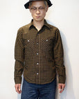 DELUXEWARE (デラックスウエア) 長袖シャツ LV-24 "THROUGH GINGHAM CHECK" ブラック×イエロー