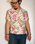 SUN SURF (サンサーフ) 半袖ハワイアンシャツ SS37463 "HANGING HELICONIA" オフホワイト