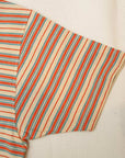 Dapper's (ダッパーズ) ヘンリーネック・半袖ボーダーTシャツ 1320 "Multi Stripe Border Henley Tee" ベージュ/オレンジ/スカイブルー