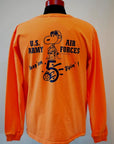 BUZZ RICKSON'S (バズリクソンズ) × PEANUTS (ピーナッツ) 長袖スヌーピーTシャツ BR69277 "keep'em Flyin'" オレンジ