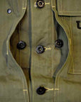 BUZZ RICKSON'S (バズリクソンズ) ユーティリティーコート BR15123 "U.S.M.C. M-1944 HERRINGBONE UTILITY JACKET" オリーブ