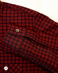 DELUXEWARE (デラックスウエア) 長袖シャツ LV-24 "THROUGH GINGHAM CHECK" レッド×ネイビー