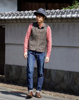 Dapper's (ダッパーズ) クラシカルベスト 1614 "Classical Stand Collar Vest" ブラウン・コバートストライプ
