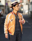 TAILOR TOYO (テーラー東洋) リバーシブル・アセテートスカジャン TT15682 ブラック "WHITE DRAGON" × オレンジ "EAGLE"