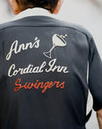 STYLE EYES (スタイルアイズ) レーヨン・ボウリングシャツ SE39262 "ANN'S CORDIAL INN" ブラック