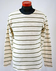 WARE HOUSE (ウエアハウス) 長袖ボーダーTシャツ 4088 オフ×グリーン