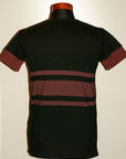 Dapper's (ダッパーズ) ボーダーTシャツ 1247 "Three Lines Border Print Crewneck Tee" ブラック/ワインレッド