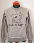 BUZZ RICKSON'S (バズリクソンズ) × PEANUTS (ピーナッツ) セットイン・クルーネックスウェット BR69274 "U.S.NAVY" H.グレー