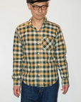 DELUXEWARE (デラックスウエア) 長袖シャツ LV-17 "THROUGH BLC CHECK" BLC.イエロー