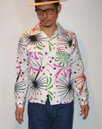 JELADO (ジェラード) 長袖オープンカラーシャツ SG51102 "Westcoast Shirts (ウエストコーストシャツ)" 花火柄ホワイト