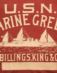 DELUXEWARE (デラックスウエア) 半袖Tシャツ 6004 "U.S.N" オールドワイン
