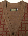 Dapper's (ダッパーズ) ニットベスト 1215 "Classic Woolen Plaid Waistcoat" カーキ杢/ボルドー