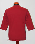 DALEE'S (ダリーズ) 6分袖ヘンリーネックTシャツ "Rail Nit (レイルニット)" ...RAIL ROAD KNIT レッド