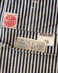 HEAD LIGHT (ヘッドライト) エンジニアジャケット HD15237 "11oz. EXPRESS STRIPE VEST(FULL SLEEVES)" エクスプレスストライプ・ワンウォッシュ