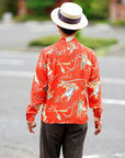 SUN SURF (サンサーフ) 長袖ハワイアンシャツ SS29205 "SOUTH SEA OUTRIGGER" レッド