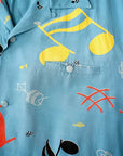 STAR OF HOLLYWOOD (スターオブハリウッド) 半袖オープンシャツ SH39084 "ROCKIN' NOTES" ブルー