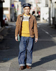 DELUXEWARE (デラックスウエア) ハーフジップ・スウェット S105-24A "SNOW HALF ZIP" アンティークイエロー
