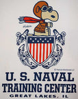 BUZZ RICKSON'S (バズリクソンズ) × PEANUTS (ピーナッツ) 長袖スヌーピーTシャツ BR69276 "U.S.NAVAL TRAINING CENTER" ホワイト