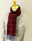 Dapper's (ダッパーズ) カシミンク・マフラー 1590 "Cashmink Scarf by V.FRAAS" ワイン/ブラック (グレンチェック)