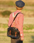 ADJUSTABLE COSTUME (アジャスタブルコスチューム) ヘリンボーンストライプ・ワークバギーパンツ AP-050 ブラック
