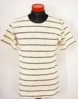 WARE HOUSE (ウエアハウス) 半袖ボーダーTシャツ 4087 オフ×グリーン