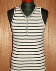 Dapper's (ダッパーズ) Vヘンリー・タンクトップ 1245 "Classical V-Henley Tank Top" オフホワイト/ネイビー