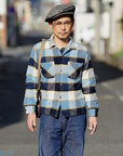 DELUXEWARE (デラックスウエア) ウールシャツ MVB-14 "THROUGH WOOL SHIRT" ブルーチェック