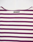 Dapper's (ダッパーズ) 8分袖Tシャツ 1574 "Three-Quarter Sleeve Border Tee" エクリュ/パープル