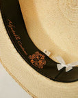 ADJUSTABLE COSTUME (アジャスタブルコスチューム) ボーターハット(カンカン帽) AHT-007 "Panama Boater Hat" ナチュラル×トリコロール