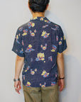 DUKE KAHANAMOKU (デューク・カハナモク) 半袖ハワイアンシャツ DK38677 "DUKE'S POLKA-DOTS" ネイビー