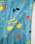 STAR OF HOLLYWOOD (スターオブハリウッド) 半袖オープンシャツ SH39084 "ROCKIN' NOTES" ブルー