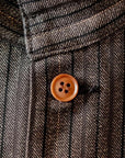 Dapper's (ダッパーズ) クラシカルベスト 1614 "Classical Stand Collar Vest" ブラウン・コバートストライプ