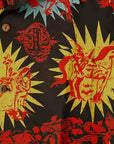 KEONI OF HAWAII (ケオニオブハワイ) by SUN SURF (サンサーフ) 半袖ハワイアンシャツ SS38466 "GAUGUIN WOODCUT III" ブラック