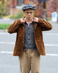 Dapper's (ダッパーズ) レザーキャスケット 1669 "40’s Style Classic Horsehide Leather Casquette" R.ブラック (ブラウンベース)