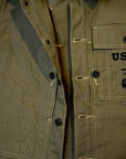 BUZZ RICKSON'S (バズリクソンズ) ユーティリティーコート BR15123 "U.S.M.C. M-1944 HERRINGBONE UTILITY JACKET" オリーブ