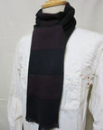 Dapper's (ダッパーズ) ウール・マフラー 1279 "Russell Knitting Woolen Scarf by V.FRAAS" ブラック/レッド (ボーダー)
