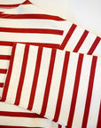 Dapper's (ダッパーズ) 8分袖Tシャツ 1651 "Three-Quarter Sleeve Border Tee" エクリュ/レッド
