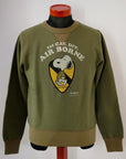 BUZZ RICKSON'S (バズリクソンズ) × PEANUTS (ピーナッツ) セットイン・クルーネックスウェット BR69273 "AIR BORNE" オリーブ