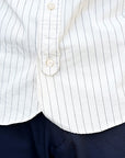 DALEE'S (ダリーズ) 長袖ドレスシャツ "CALICO.D (キャラコ.D) with COLLER No.4" ホワイトストライプ