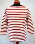 Dapper's (ダッパーズ) 8分袖Tシャツ 1651 "Three-Quarter Sleeve Border Tee" エクリュ/レッド