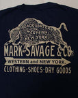 DELUXEWARE (デラックスウエア) 半袖Tシャツ SDL-2003 "MARK SAVAGE&CO" F.ブルー