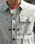 BUZZ RICKSON'S (バズリクソンズ) ユーティリティーコート BR15123 "U.S.M.C. M-1944 HERRINGBONE UTILITY JACKET" オリーブ