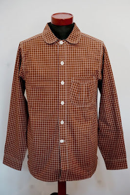Dapper's (ダッパーズ)　ラウンドカラー・ワークシャツ　1758　"Classical Round Collar Work Shirts"　ラセットブラウンチェック