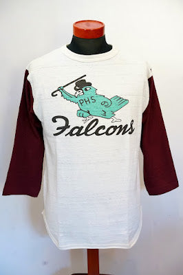 WARE HOUSE (ウエアハウス)　7分袖ベースボールTシャツ　4800　"FALCONS"