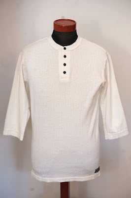 DALEE'S (ダリーズ)　6分袖ヘンリーネックTシャツ　"Rail Nit.D (レイルニット.D)"　...1920s RAIL ROAD KNIT