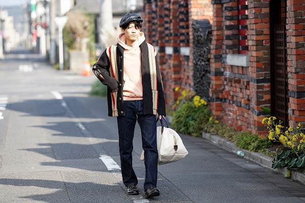 JELADO　CB03824　"Lagna"　BLACK　×　DUBBLE WORKS　86002　"LOOP WHEEL SWEAT HOODIE"　SALMON PINK