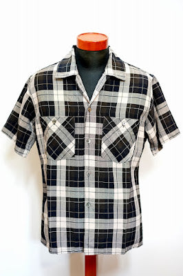 DELUXEWARE (デラックスウエア)　半袖レーヨンシャツ　RCS-04S　"RAYON DUCK SHIRT"　モノクローム